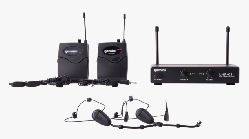 Gemini Uhf-02hl 2 Channel Headset/lavalier Wireless - Wireless Microphone, HD Png Download, Free Download