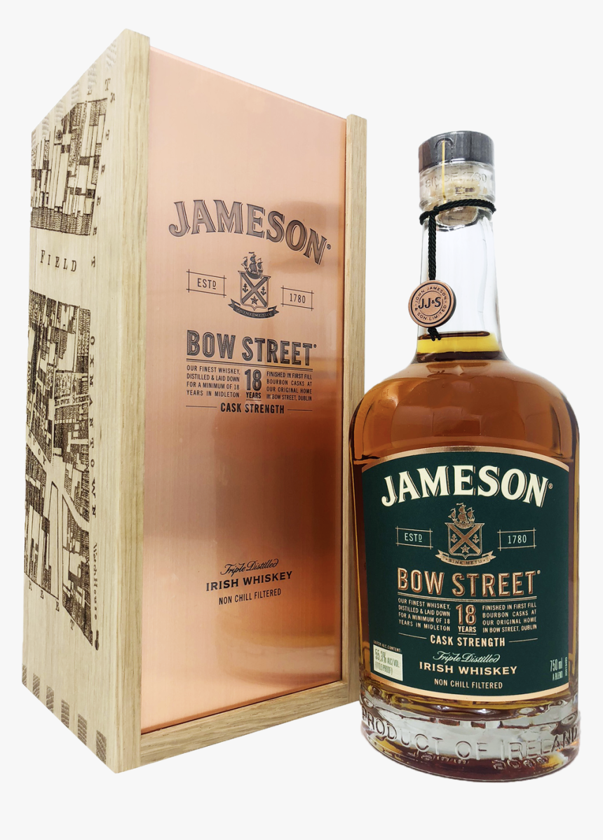Jameson Bow Street 18 Years Irish Whiskey - Glass Bottle, HD Png Download, Free Download