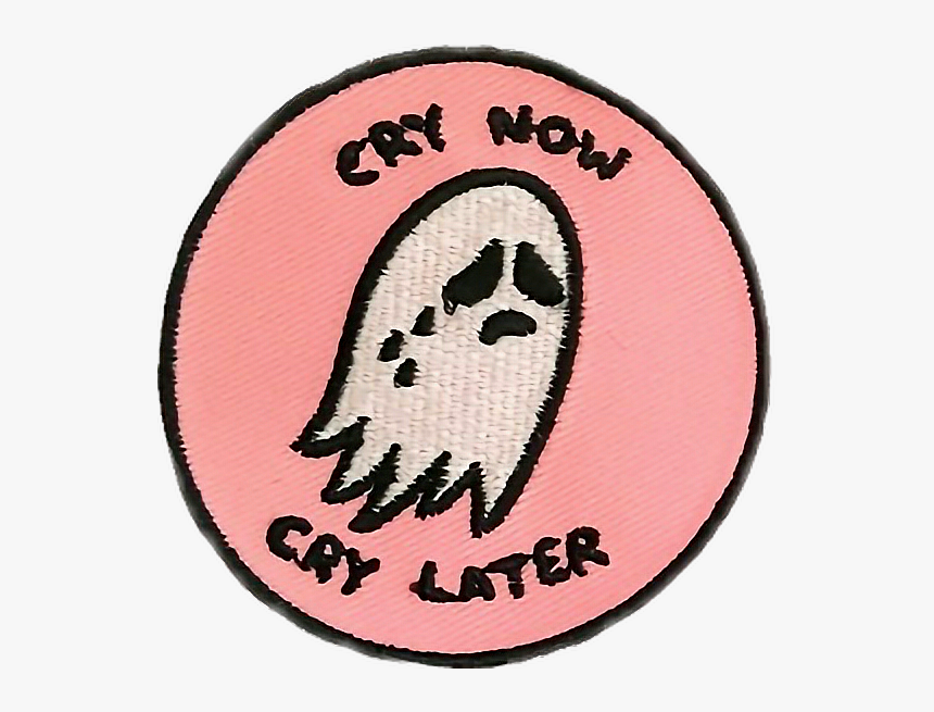 #tumblr #grunge #aesthetic #ghost #pink #parche #fantasma - Cartoon, HD Png Download, Free Download