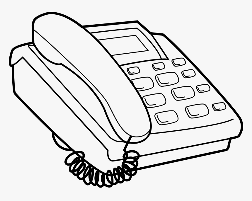 Telephone Svg Image For Videoscribe Icons Png - Telephone Clipart Black And White, Transparent Png, Free Download