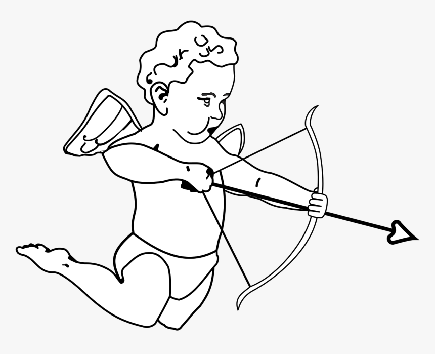 Valentine Cupid Coloring Pages, HD Png Download, Free Download