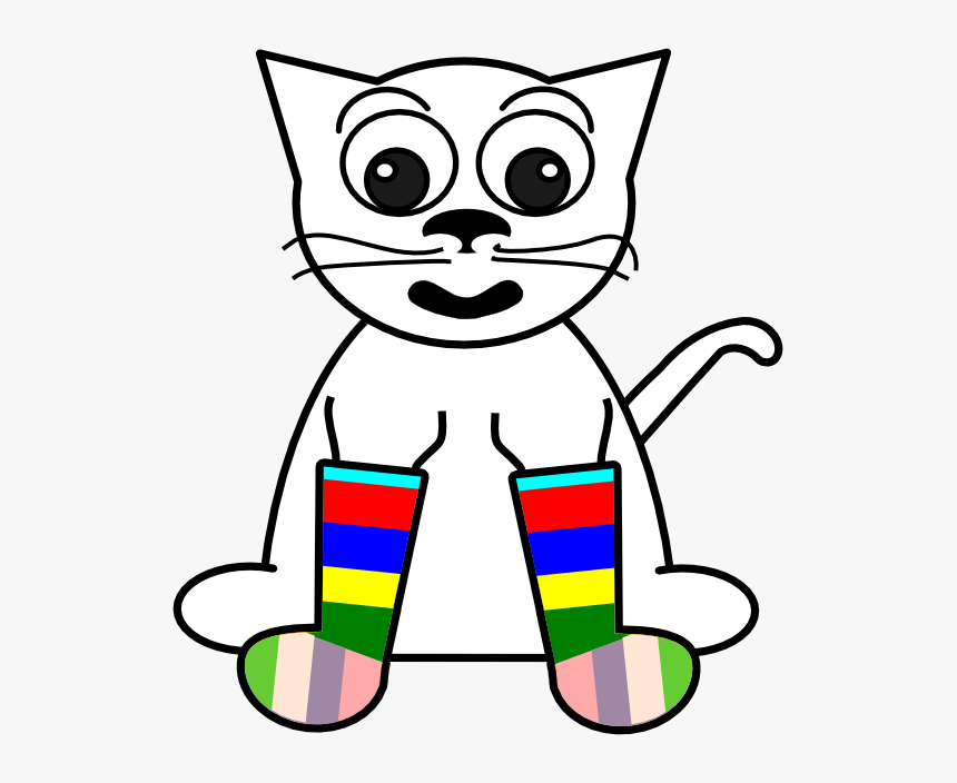 Rainbow - Clipart - Black - And - White - Socks Clip Art, HD Png Download, Free Download