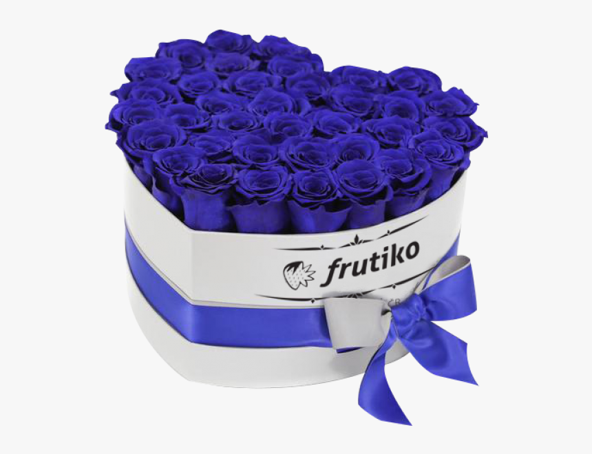 Blue Roses White Heart Box - White And Blue Flowers For Love, HD Png Download, Free Download