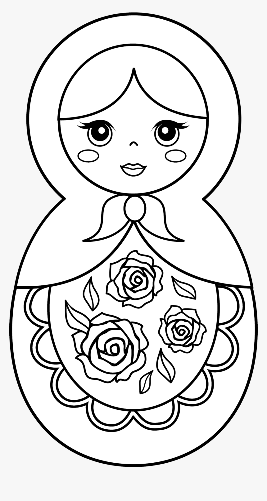 New Coloring Pages Russian Nesting Dolls Coloring Pages - Matryoshka Doll Coloring Page, HD Png Download, Free Download