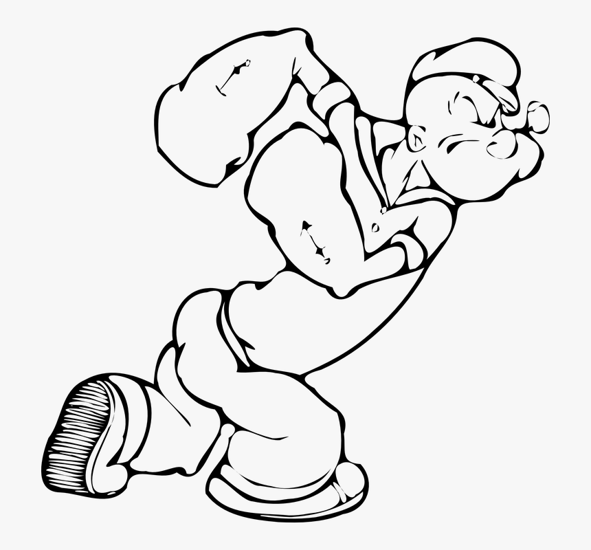 Popeye The Sailor Line Drawing, HD Png Download, Free Download
