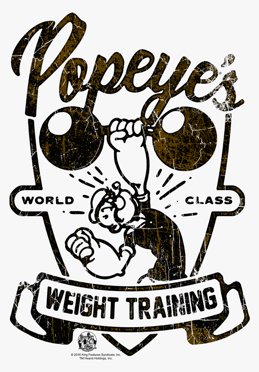 Popeye Weight Training Kid"s T-shirt - T-shirt, HD Png Download, Free Download