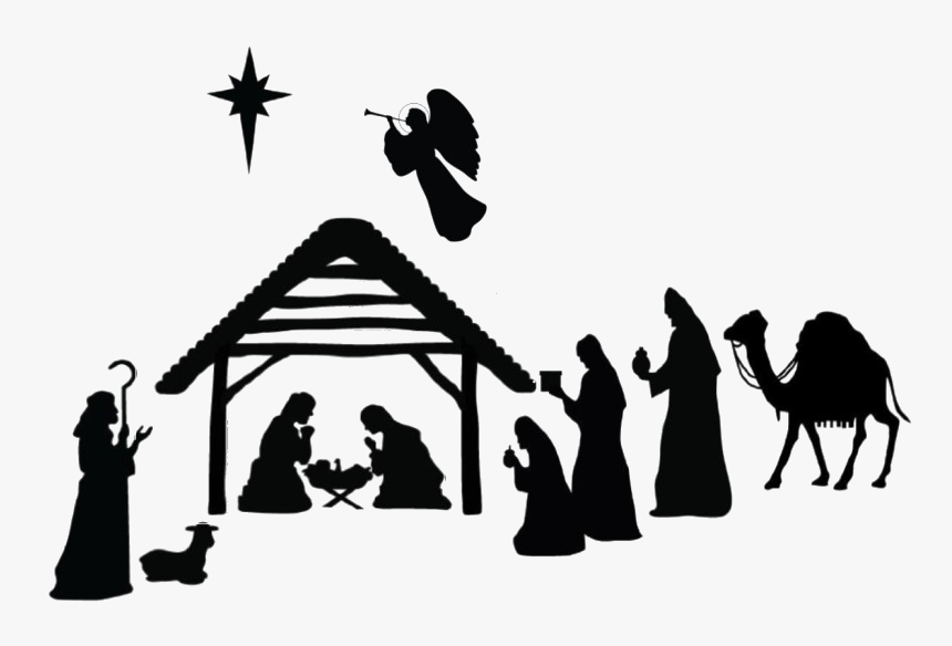 Nativity Transparent Png - Silhouette Christmas Nativity Scene, Png Download, Free Download