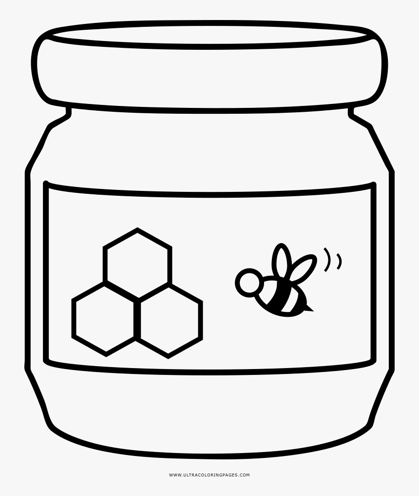 Honey Coloring Page - Honey Clipart Black And White, HD Png Download, Free Download