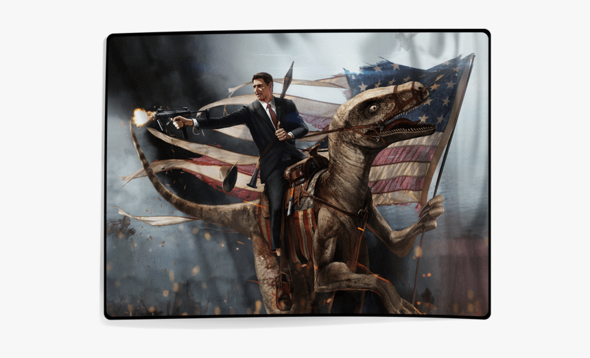 Ronald Reagan - Velociraptor - Blanket - Ronald Reagan Velociraptor, HD Png Download, Free Download