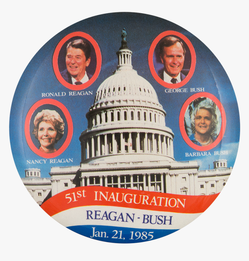 51st Inauguration Reagan Bush Political Button Museum - U.s. Capitol, HD Png Download, Free Download