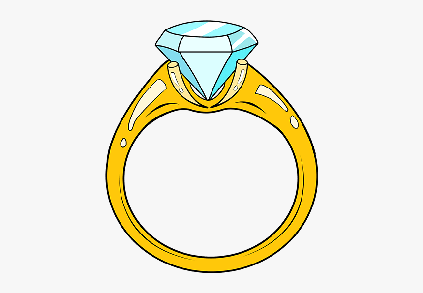 How To Draw Diamond Ring - Kids Diamond Ring Drawing, HD Png Download, Free Download
