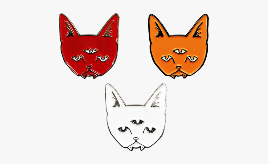 Halloween Three Eyed Cat Pin Set - Cat Yawns, HD Png Download, Free Download