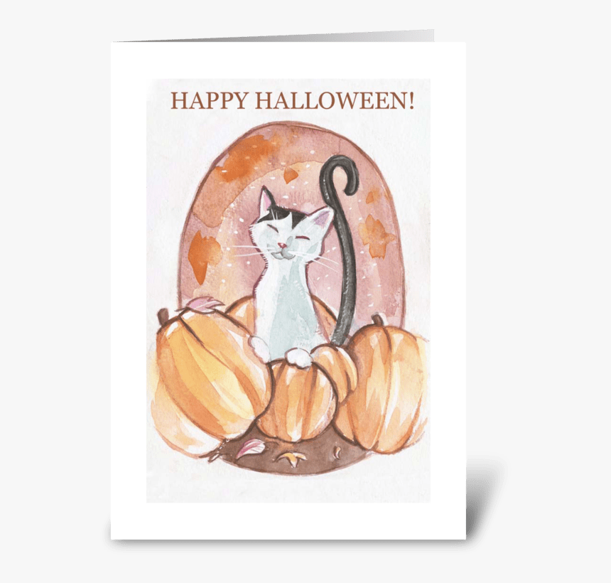 Happy Halloween Cat Card Greeting Card - Mother's Day Certificate, HD Png Download, Free Download