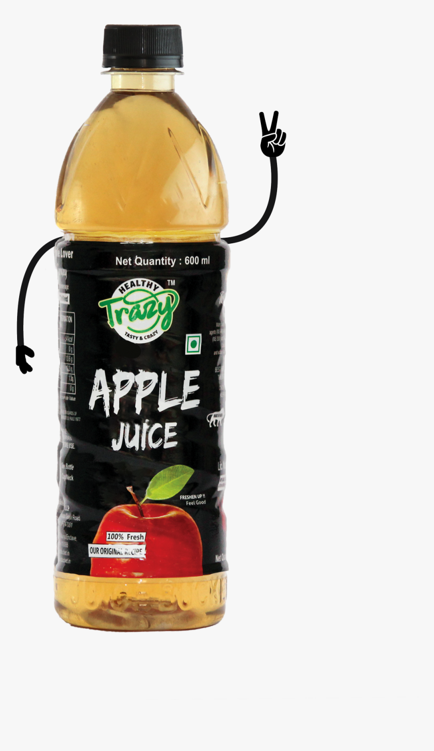 Trazy™-apple Juice - Plastic Bottle, HD Png Download, Free Download