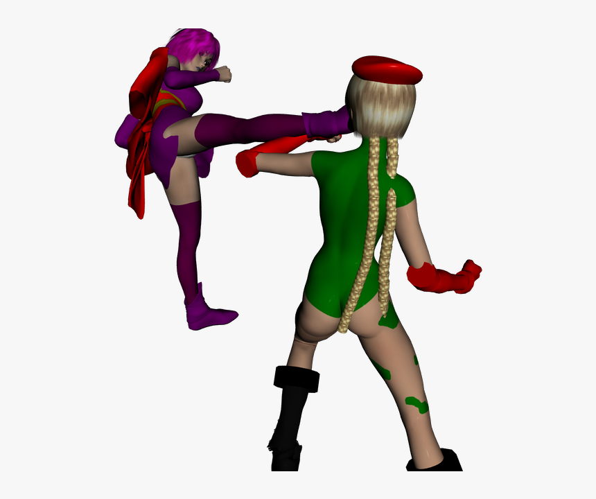 Old Cammy And Ayane Models Fighting Photo Cammy Vs - Cartoon, HD Png Download, Free Download