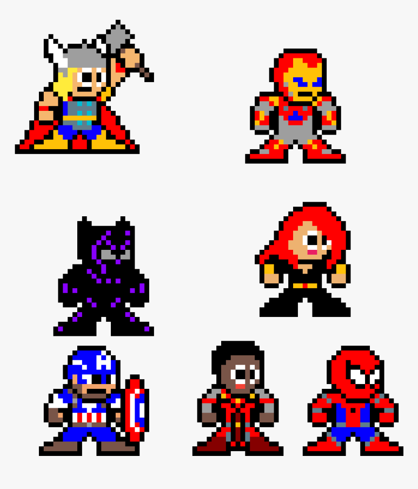 Pixel Art De Los Vengadores Clipart , Png Download - Pixel Art Drawing Avengers, Transparent Png, Free Download