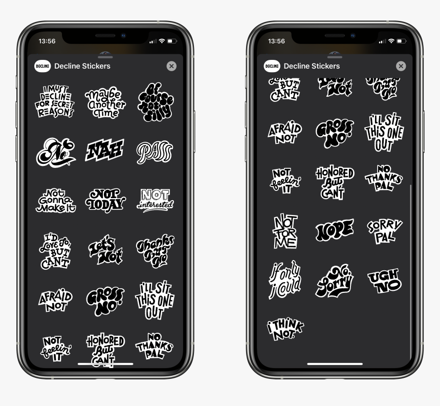 Decline Stickers - Iphone, HD Png Download, Free Download