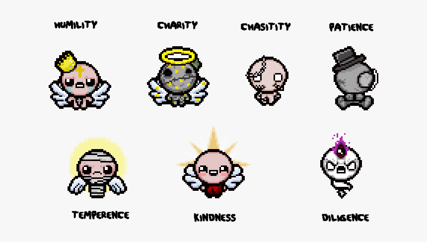 Honest Clipart Virtue - Seven Heavenly Virtues Binding Of Isaac, HD Png Download, Free Download