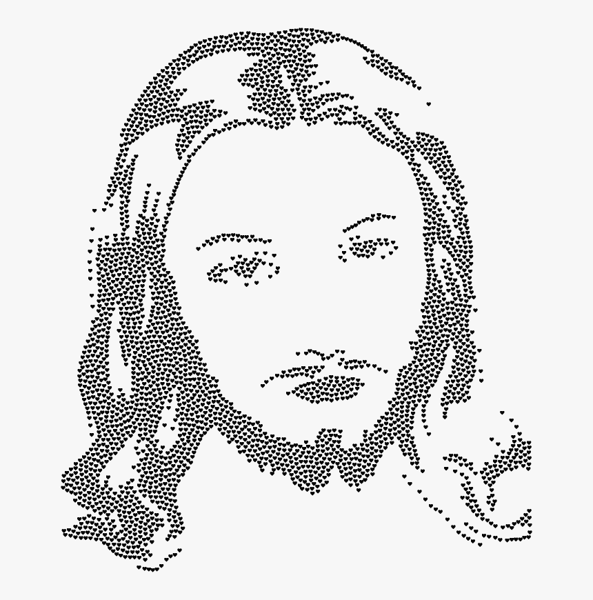 Jesus Christ Face Silhouette Hearts Black - Jesus, HD Png Download, Free Download