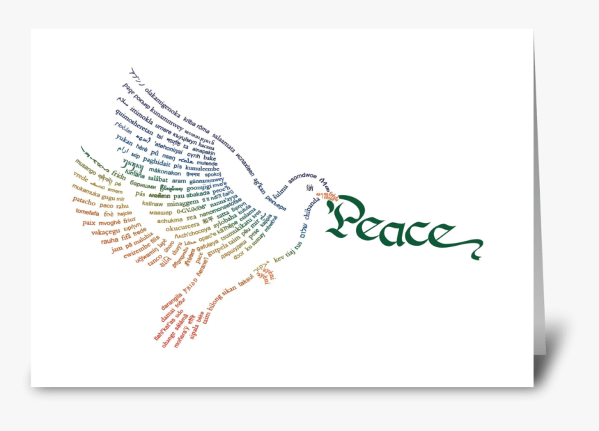Wor D Peace Dove Greeting Card - Illustration, HD Png Download, Free Download
