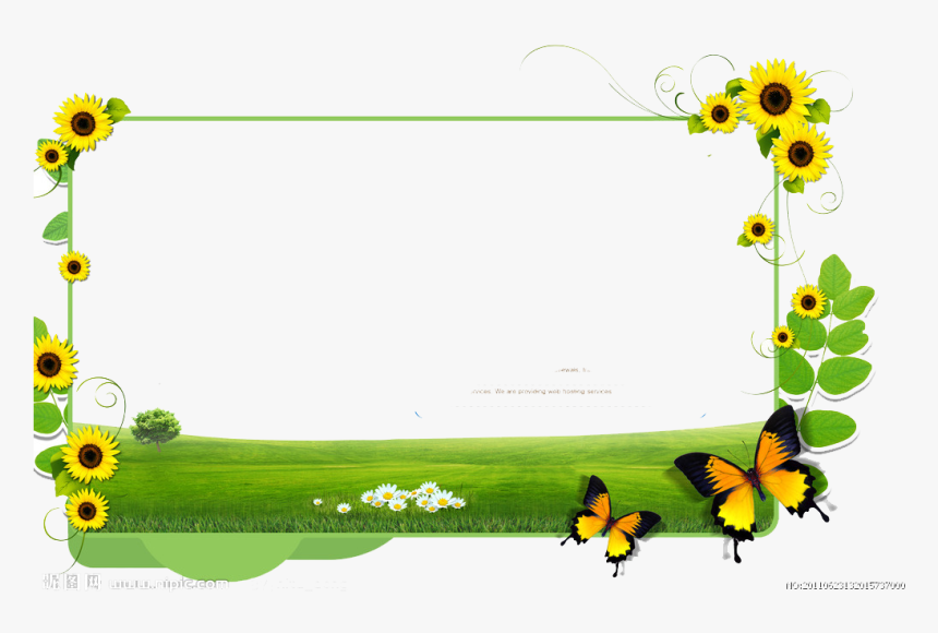 Sunflower Border Png - School Background Border Design, Transparent Png, Free Download