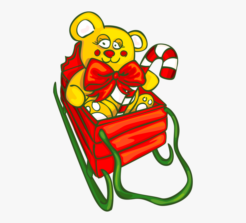 Vector Illustration Of Santa"s Sleigh With Christmas, HD Png Download, Free Download