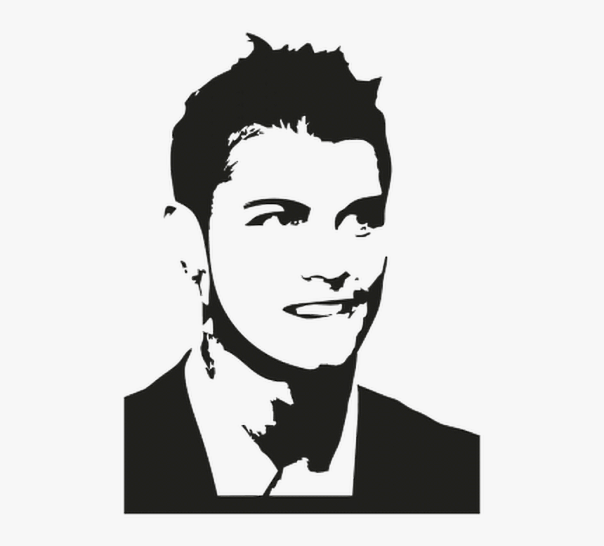 #cr7 Png - Stencil Art Of Ronaldo, Transparent Png, Free Download