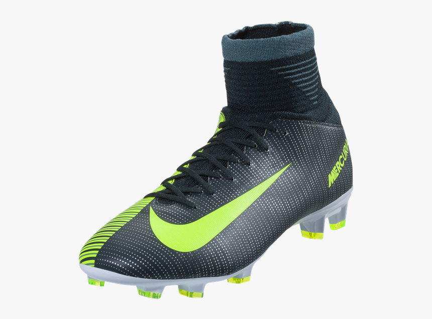 Nike Junior Mercurial Superfly V Cr7 Fg - Cr7 Superfly Green And Silver, HD Png Download, Free Download