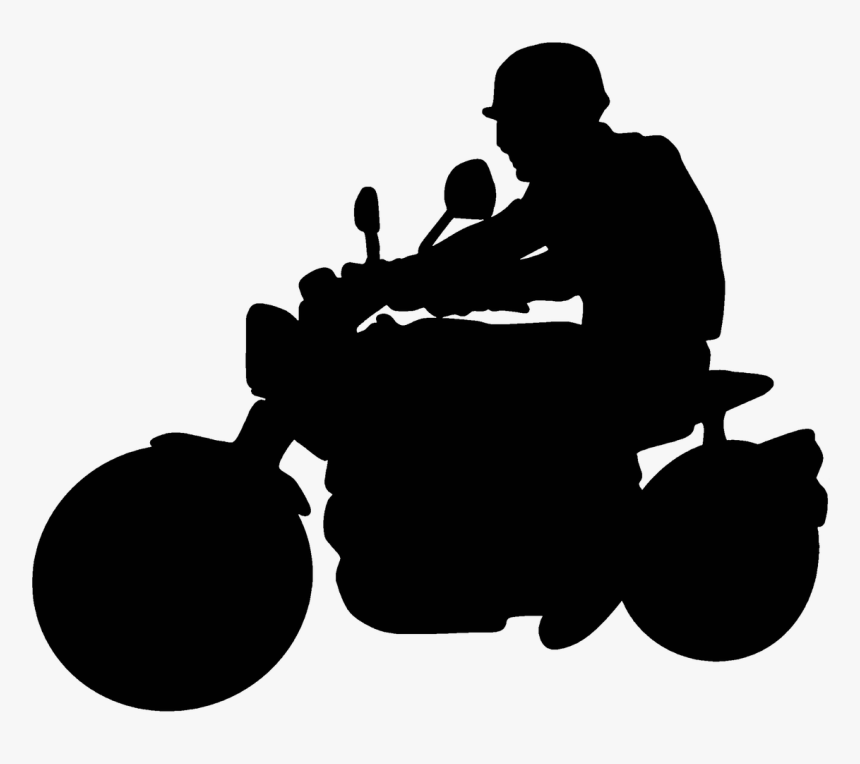 Silhouette Motorcycle Drawing Clip Art - Mobilet Vektörel Motor Cizim, HD Png Download, Free Download