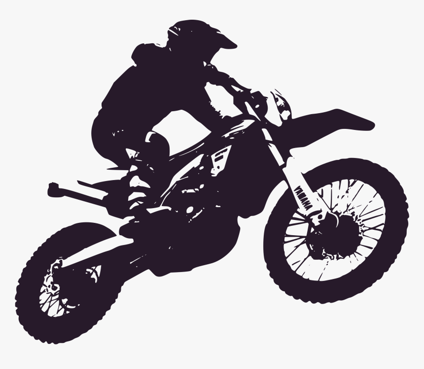 Motorbike Enduro Big Image - Motorbike Black And White, HD Png Download, Free Download