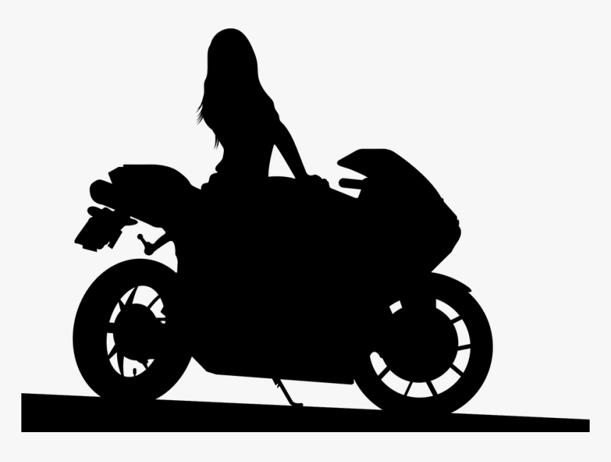 Girl On Motorcycle Silhouette, HD Png Download, Free Download