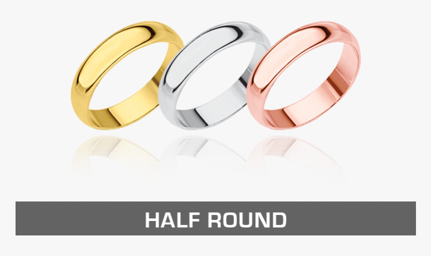 Ross Metals Mountings Half Round Wedding Bands 14k - Wedding Ring, HD Png Download, Free Download