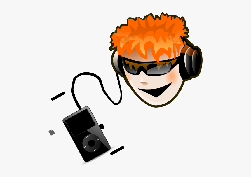 Listen To Music Clip Art At Clker - Listening To Music In Phone Clipart, HD Png Download, Free Download