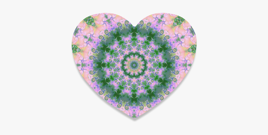 Rose Pink Green Explosion Of Flowers Mandala Heart - Starcom, HD Png Download, Free Download