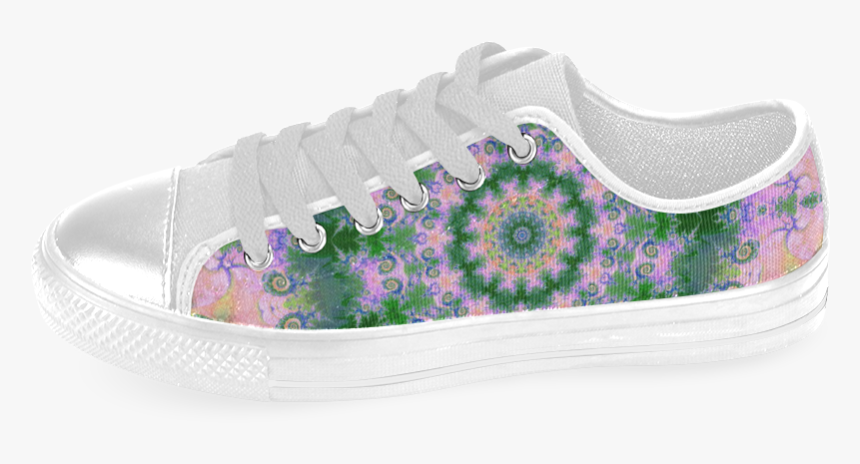 Rose Pink Green Explosion Of Flowers Mandala Men"s - Skate Shoe, HD Png Download, Free Download