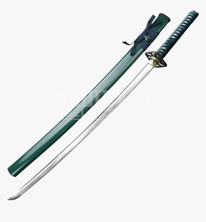 Hand Forged Samurai Sword With Green Scabbard - Samurai Sword Sword Png, Transparent Png, Free Download