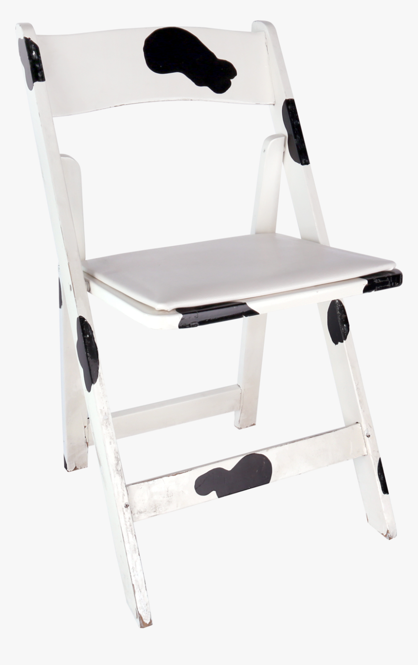 Chair, Cow Print Wood Folding Chair With Padded Seat - Folding Chair, HD Png Download, Free Download