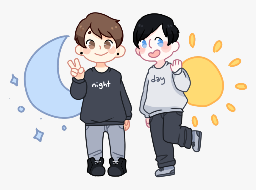 Dan And Phil Simple Chibi, HD Png Download, Free Download