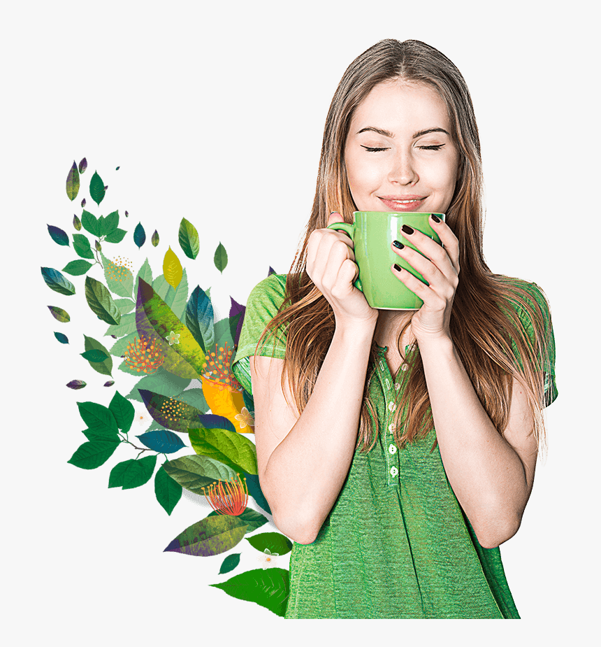 All The Balance And Energy To Focus Your Mind And Power - Girl Drinking Tea Png, Transparent Png, Free Download
