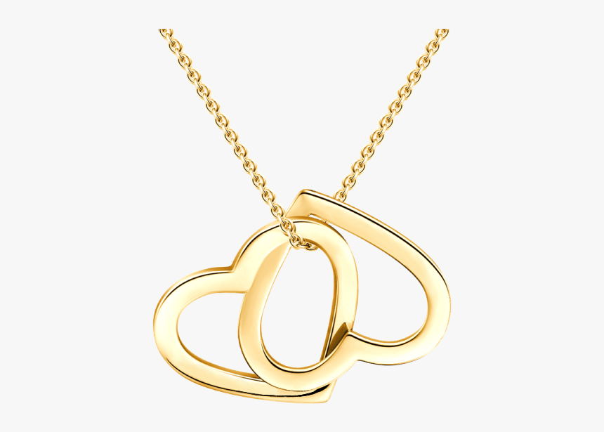 Gold Interlocking Heart Necklace, HD Png Download, Free Download