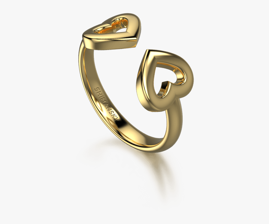 Two Hearts Open Pave Ring - Body Jewelry, HD Png Download, Free Download