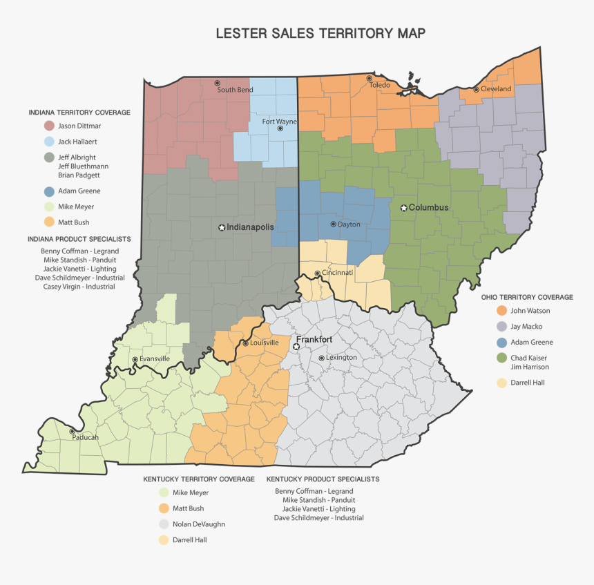 Lester Sales Territory Map - Atlas, HD Png Download, Free Download