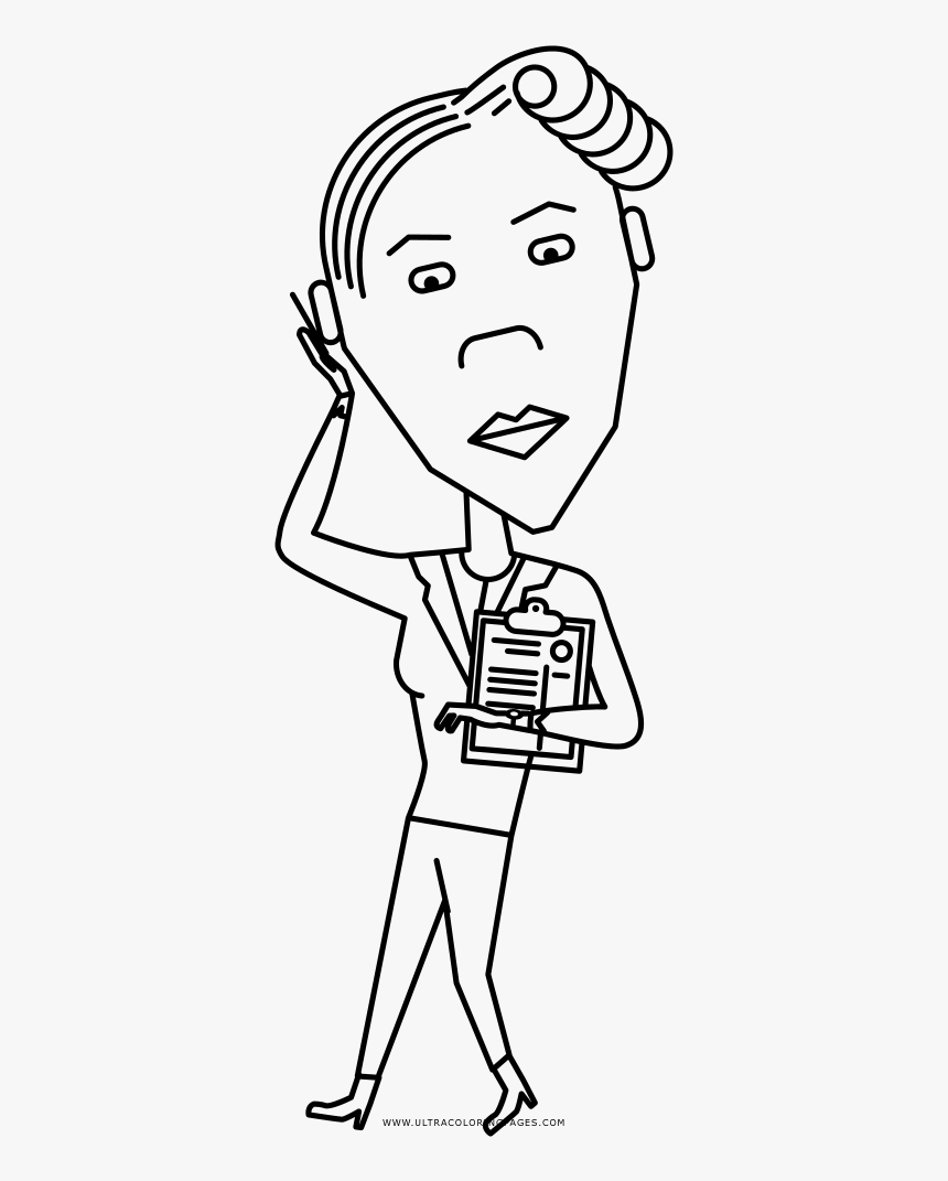 Business Woman Coloring Page - Dibujo Para Pintar Mujer De Negocios, HD Png Download, Free Download