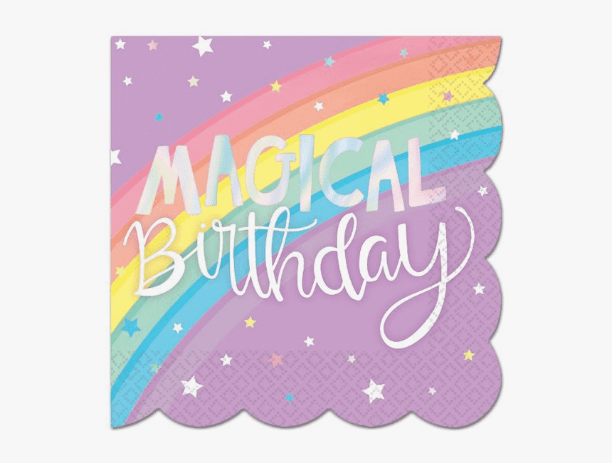 Rainbow Unicorn Dessert Napkins - Illustration, HD Png Download, Free Download