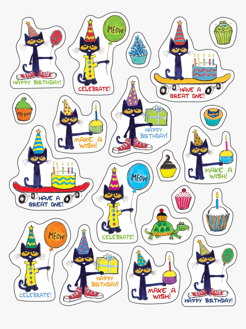 Pete The Cat® Happy Birthday Stickers - Pete The Cat Birthday Boards, HD Png Download, Free Download