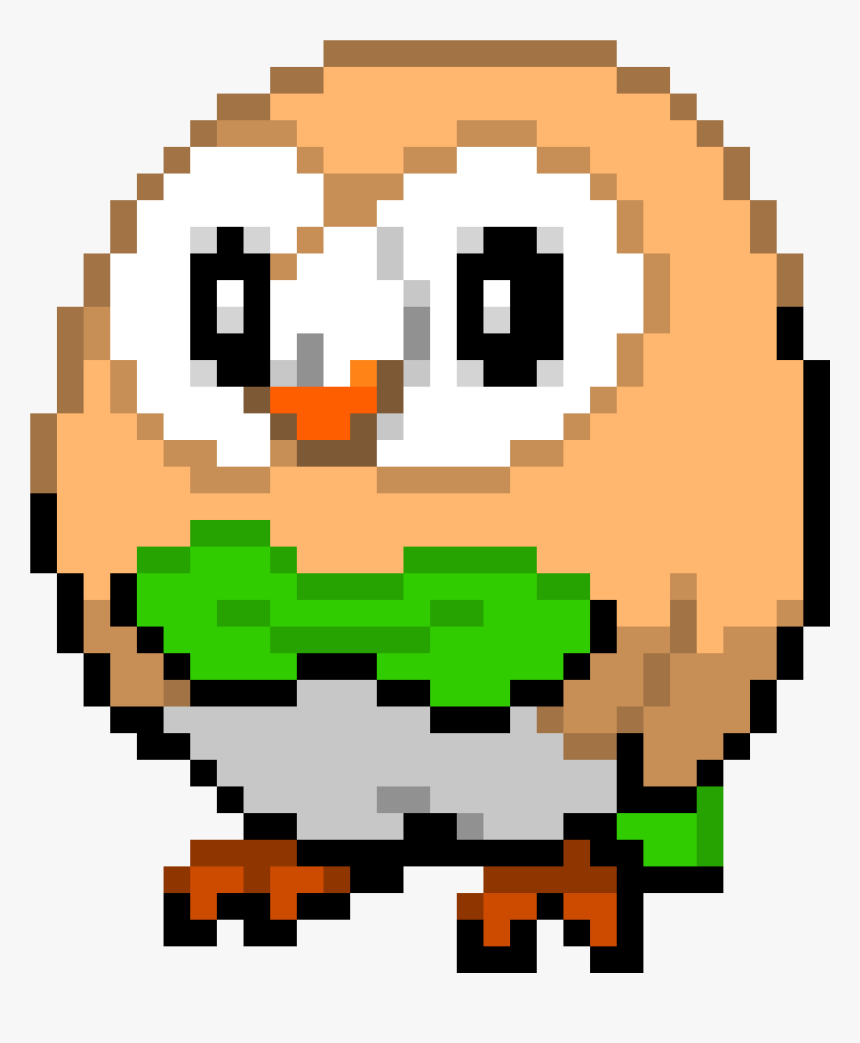 Pokemon Pixel Art Rowlet, HD Png Download, Free Download