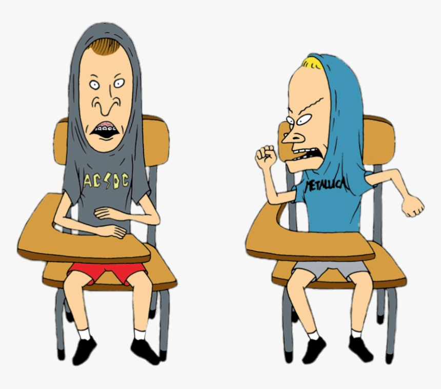 Beavis And Butt Head At School - Beavis And Butthead Shirt On Head, HD Png Download, Free Download