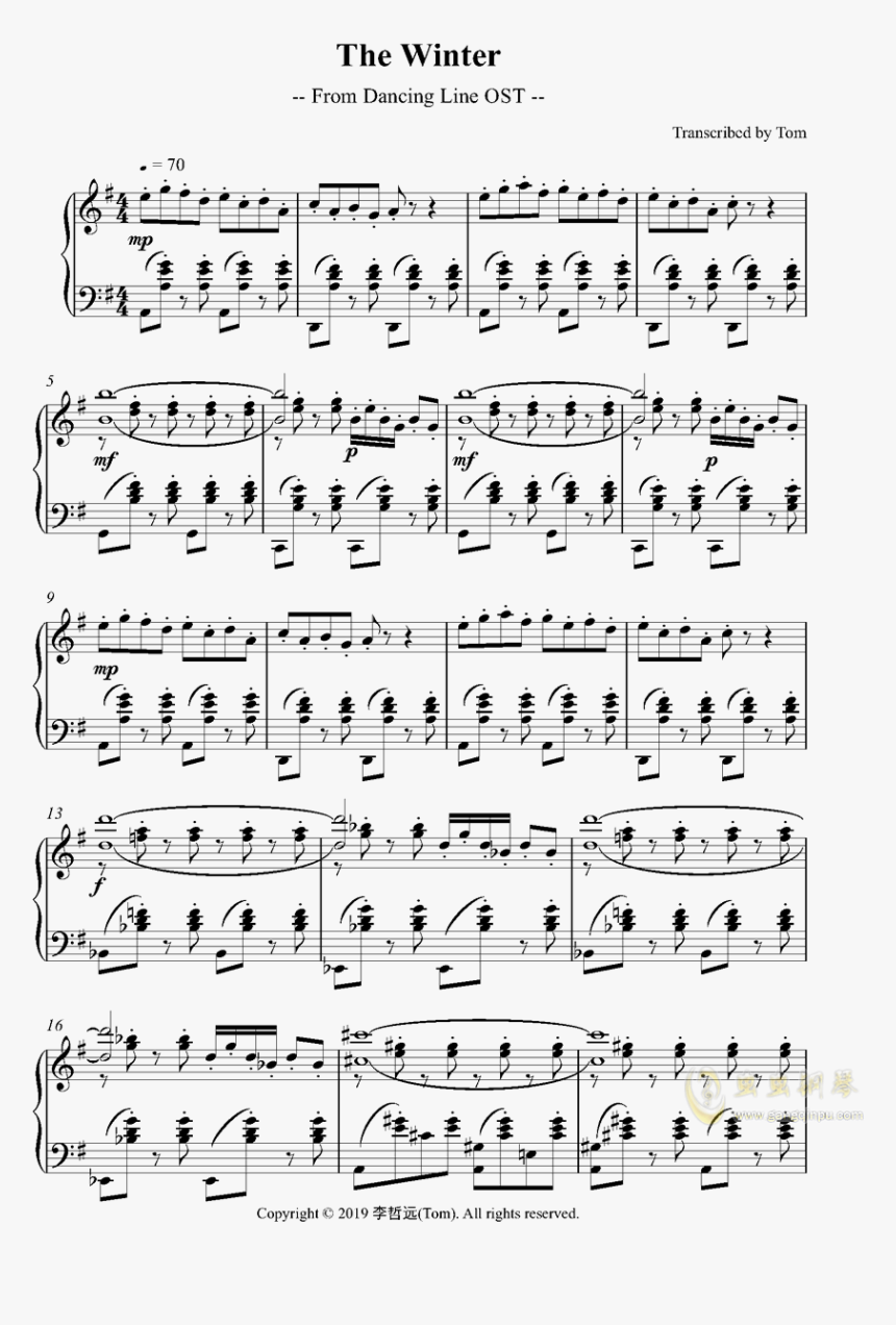 Sheet Music , Png Download - Dancing Line The Winter Sheet Music, Transparent Png, Free Download