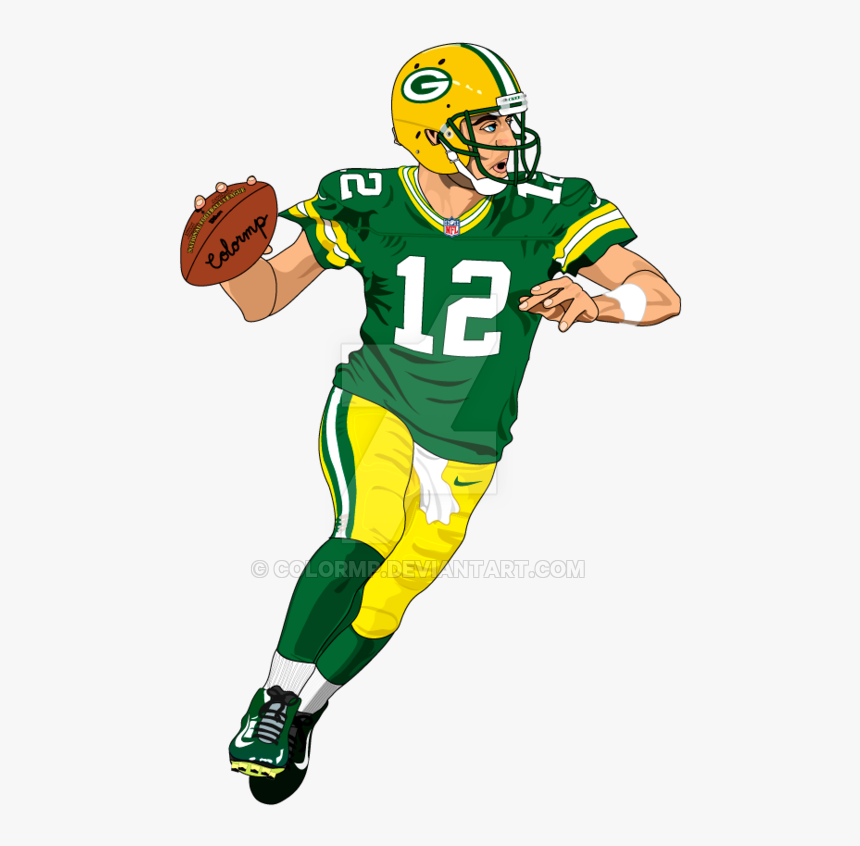 Aaron Rodgers Png - Playing American Football Drawing, Transparent Png, Free Download