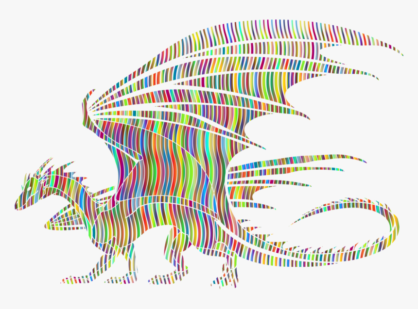 Pink,line Art,area - Clipart Dragon Black And White, HD Png Download, Free Download